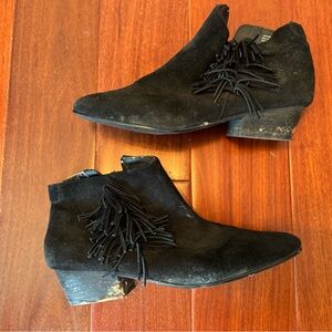 Black ankle boots with fringe size 10
